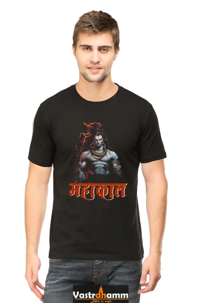 Shiv Ji Rudra Round Neck Half Sleeve Classic T-Shirts for Men Vastrdhamm