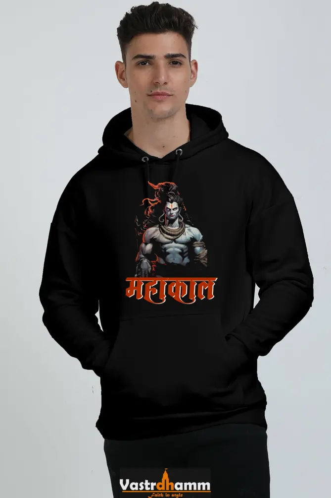 Shiv Ji Shankar Oversized Hooded Sweatshirt T-Shirts for Men Vastrdhamm