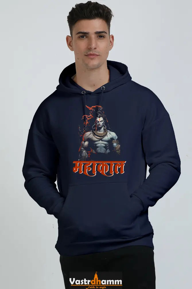 Shiv Ji Shankar Oversized Hooded Sweatshirt T-Shirts for Men Vastrdhamm