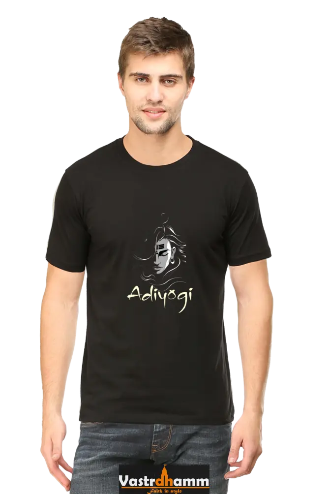 Shiv Ji Third Eye Round Neck Half Sleeve Classic T-Shirts for Men Vastrdhamm