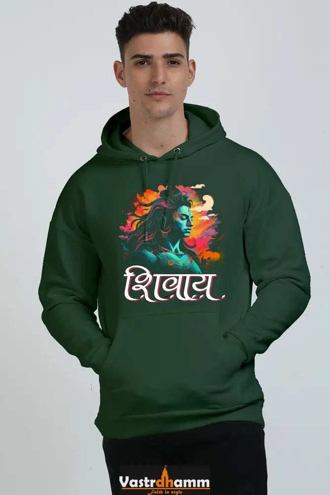 Shiv Ji Trishul Power Oversized Hooded Sweatshirt T-Shirts for Men Vastrdhamm