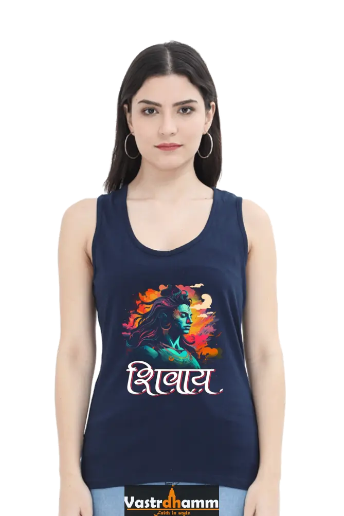 Shiv Ji Trishul Power Tank Top T-Shirts for Women Vastrdhamm