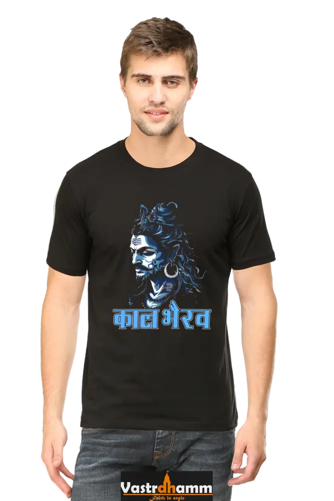 Shiv Ji Warrior Spirit Round Neck Half Sleeve Classic T-Shirts for Men Vastrdhamm