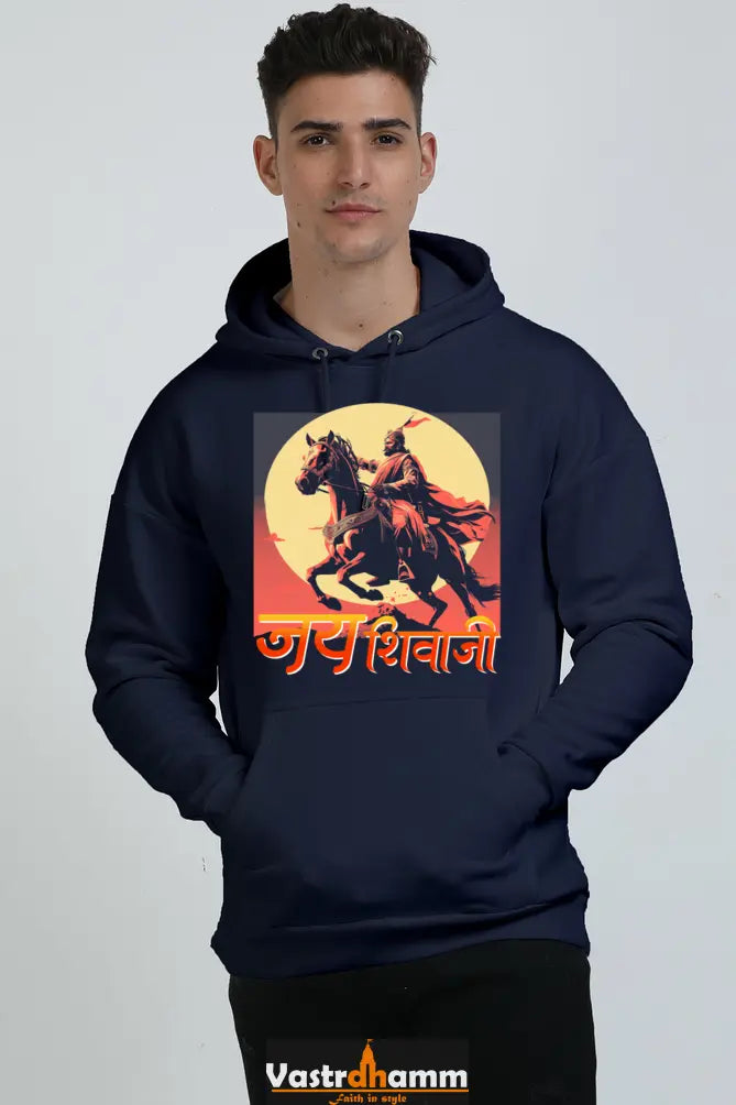 Shivaji Maharaj Valor Oversized Hooded Sweatshirt T-Shirts for Men Vastrdhamm