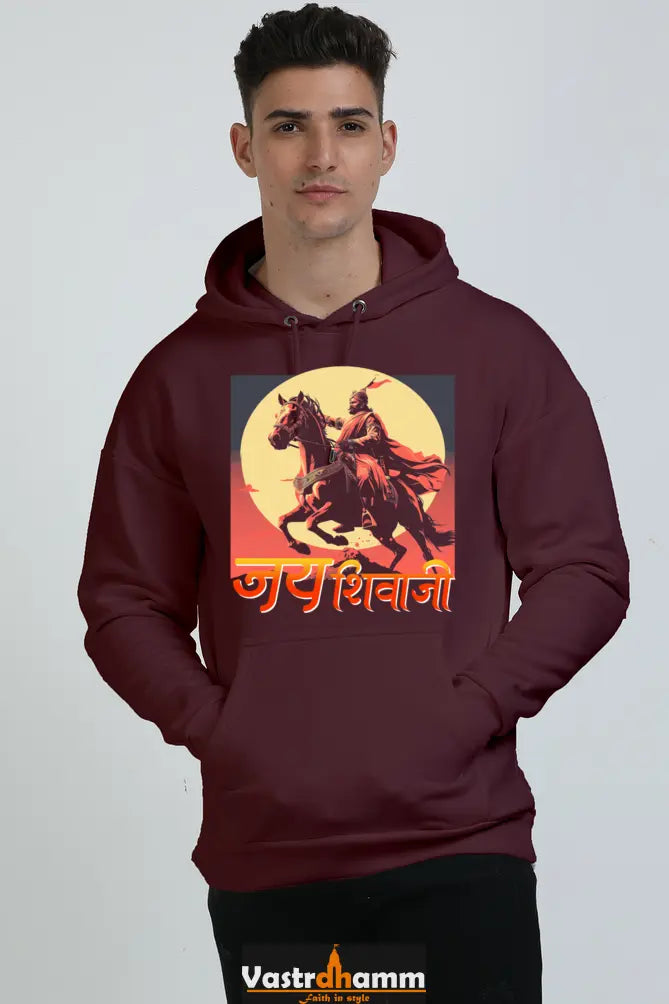Shivaji Maharaj Valor Oversized Hooded Sweatshirt T-Shirts for Men Vastrdhamm