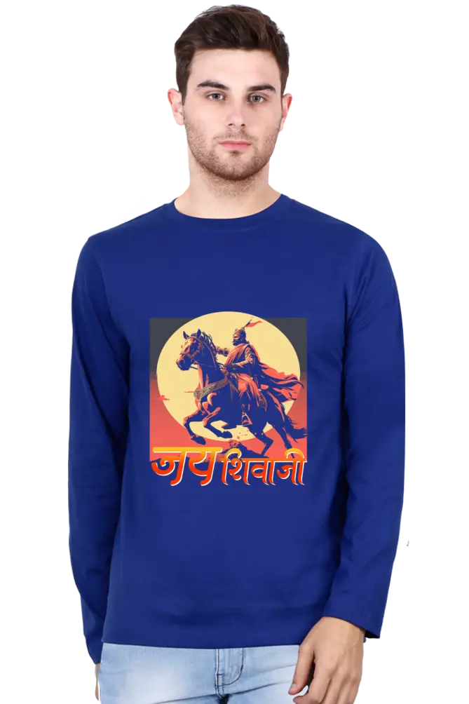 Shivaji Maharaj Valor Round Neck Full Sleeve T-Shirts for Men Vastrdhamm