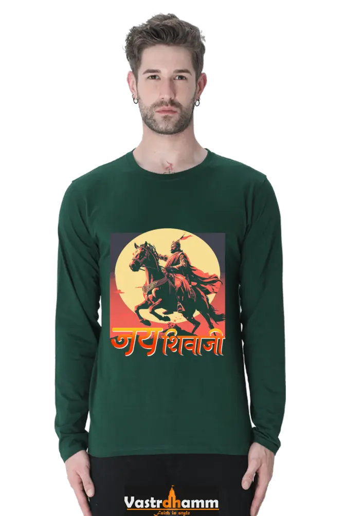 Shivaji Maharaj Valor Round Neck Full Sleeve T-Shirts for Men Vastrdhamm