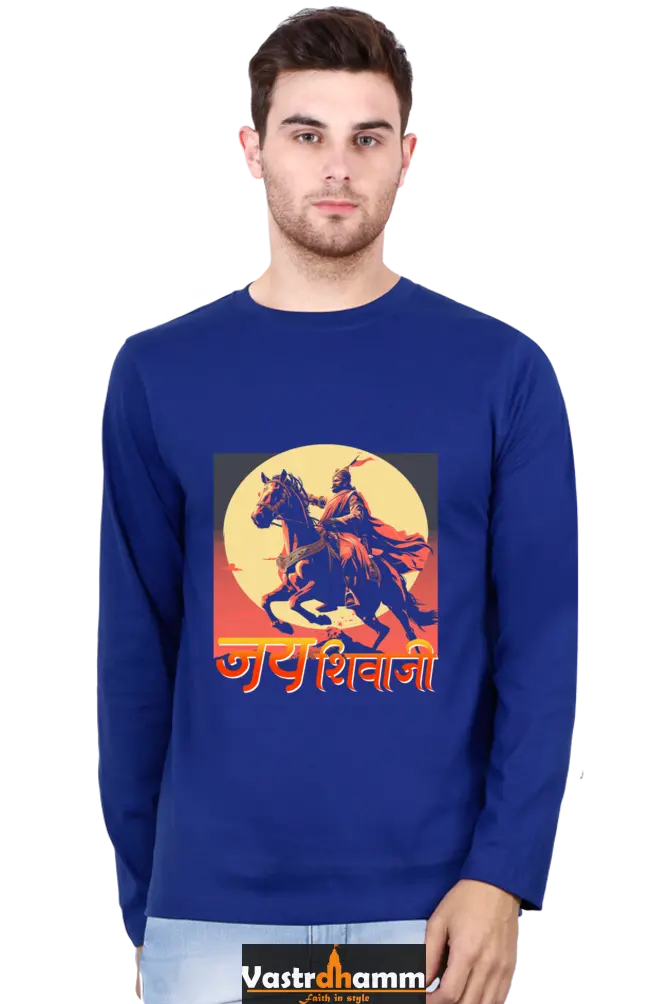 Shivaji Maharaj Valor Round Neck Full Sleeve T-Shirts for Men Vastrdhamm