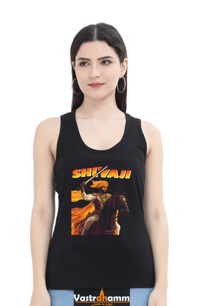 Shivaji Maharaj Warrior Spirit Tank Top T-Shirts for Women Vastrdhamm