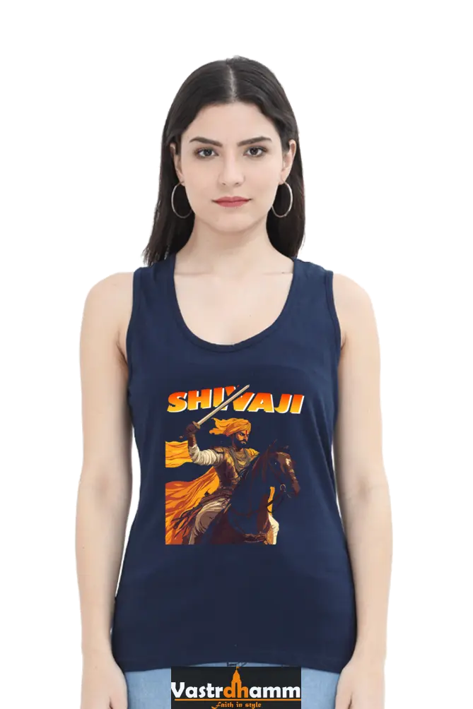 Shivaji Maharaj Warrior Spirit Tank Top T-Shirts for Women Vastrdhamm