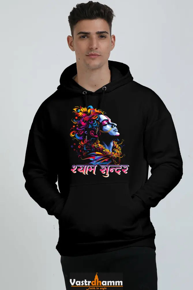 Shree Krishan Flute Melody Oversized Hooded Sweatshirt T-Shirts for Men Vastrdhamm