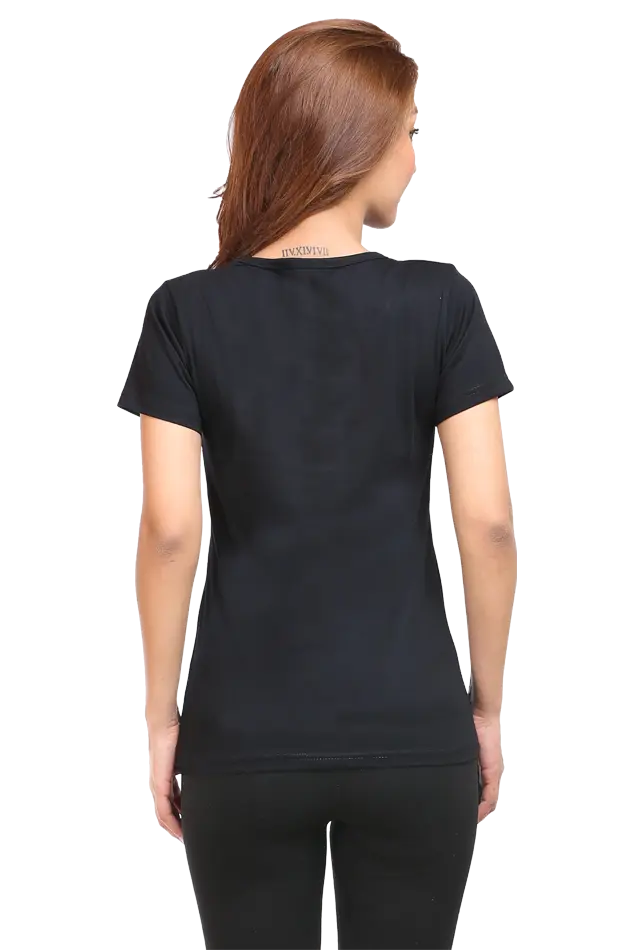 Shree Krishan Flute Melody Round Neck Half Sleeve Classic T-Shirts for Women Vastrdhamm