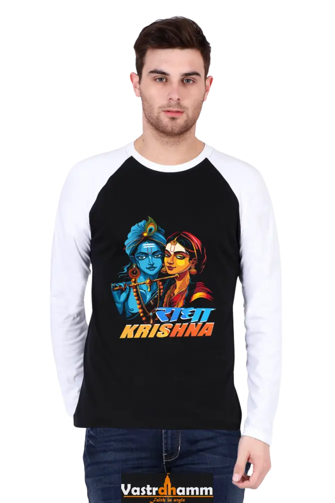 Shree Krishan Gita Wisdom Raglan Full Sleeve T-Shirts for Men Vastrdhamm