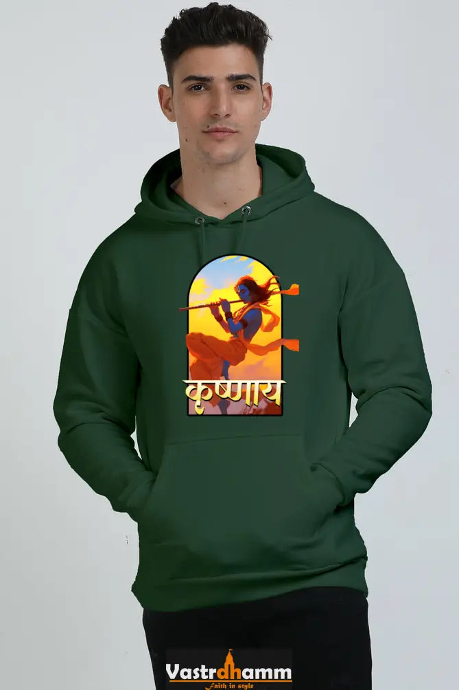Shree Krishan Kaliya Mardan Oversized Hooded Sweatshirt T-Shirts for Men Vastrdhamm