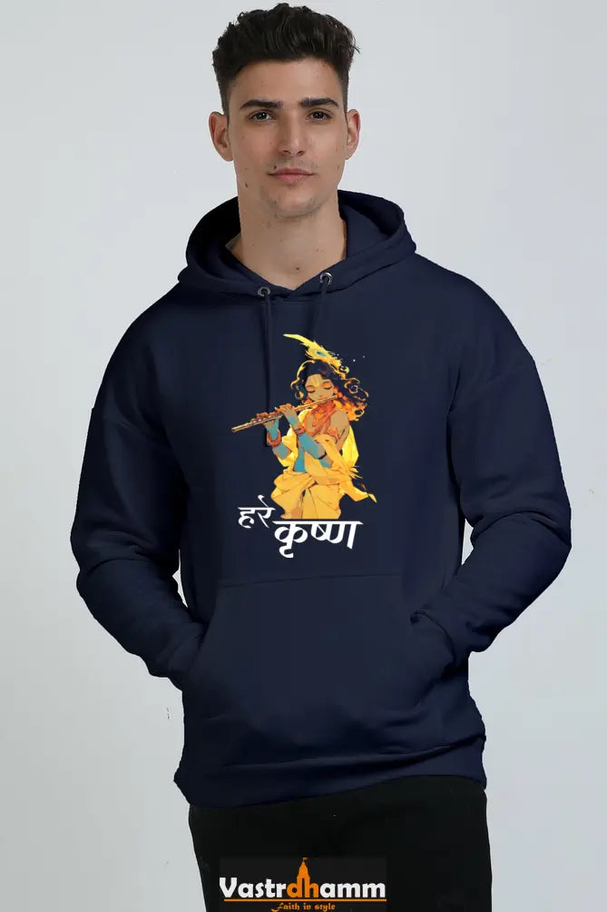 Shree Krishan Radha Krishna Oversized Hooded Sweatshirt T-Shirts for Men Vastrdhamm