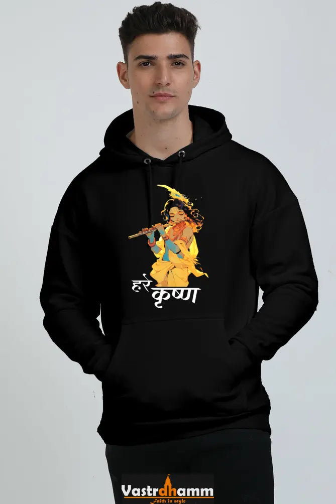 Shree Krishan Radha Krishna Oversized Hooded Sweatshirt T-Shirts for Men Vastrdhamm