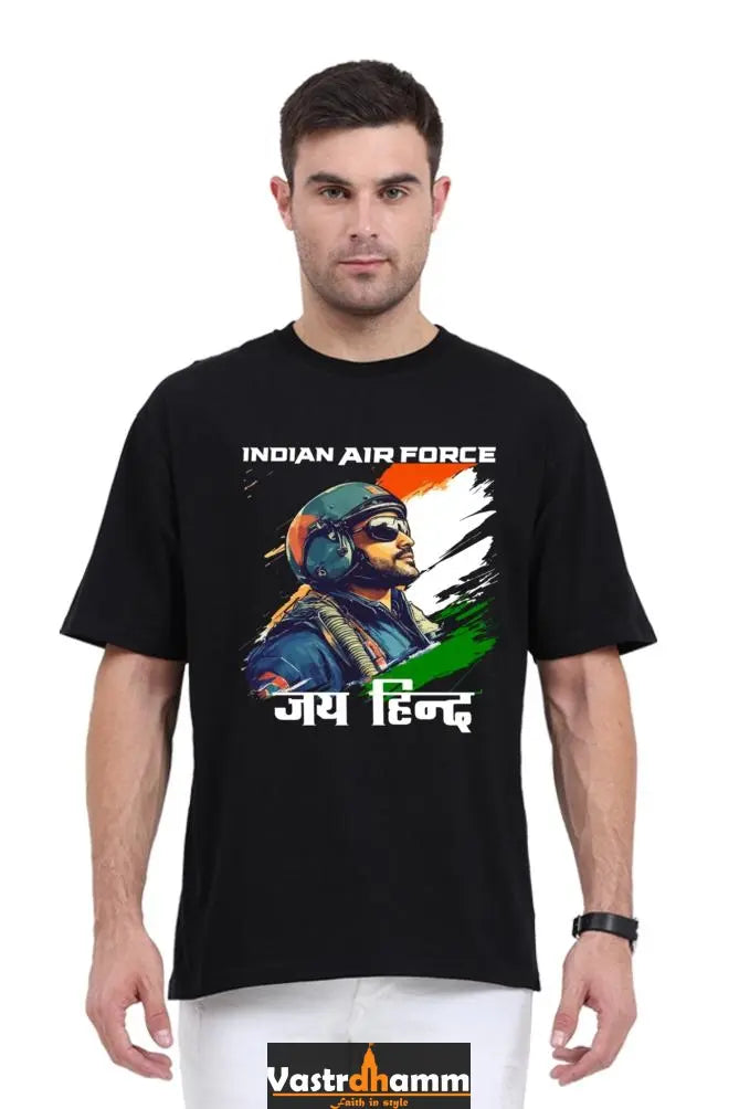 Sky Warriors: Indian Air Force Oversized Classic T-Shirts for Men Vastrdhamm