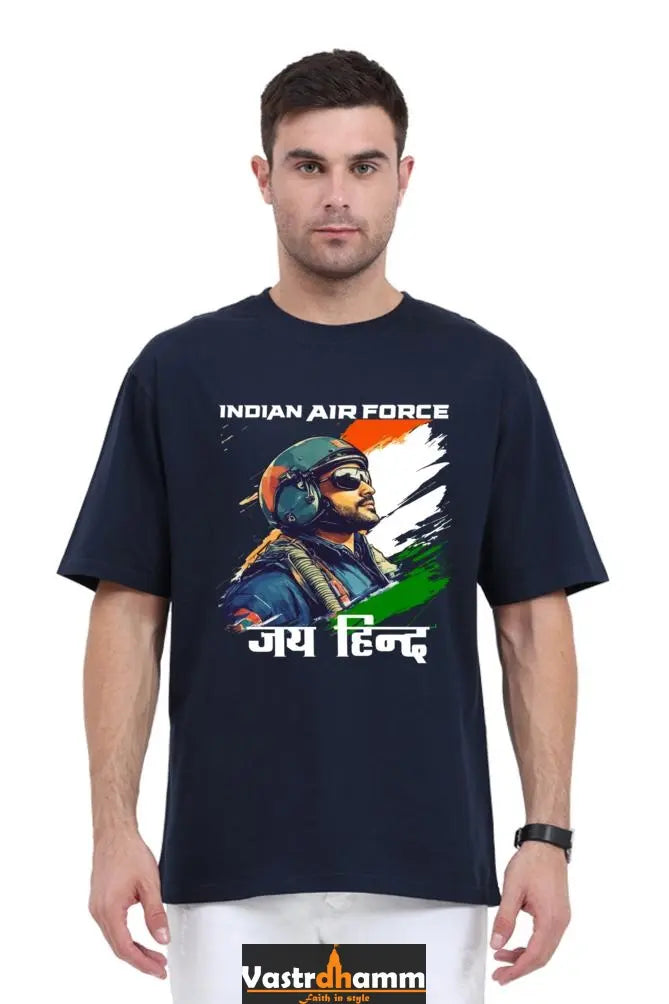 Sky Warriors: Indian Air Force Oversized Classic T-Shirts for Men Vastrdhamm