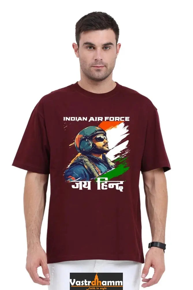 Sky Warriors: Indian Air Force Oversized Classic T-Shirts for Men Vastrdhamm