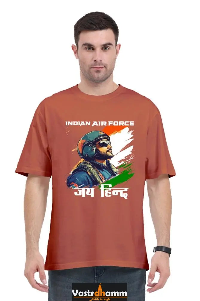 Sky Warriors: Indian Air Force Oversized Classic T-Shirts for Men Vastrdhamm