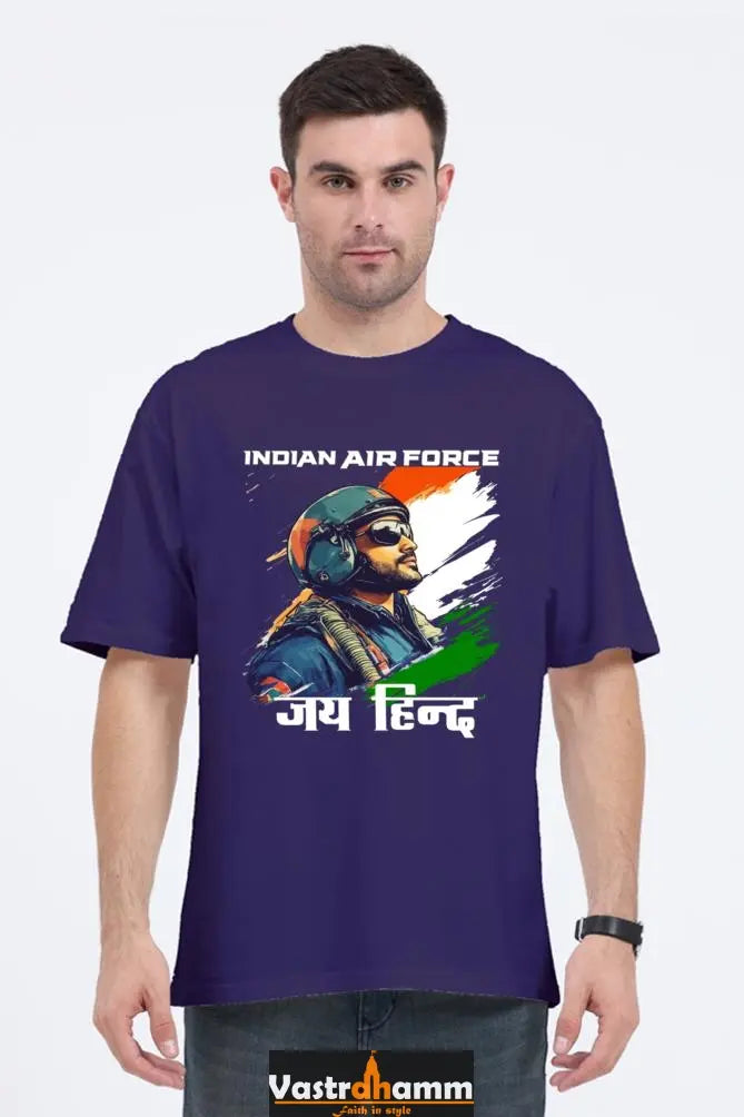 Sky Warriors: Indian Air Force Oversized Classic T-Shirts for Men Vastrdhamm