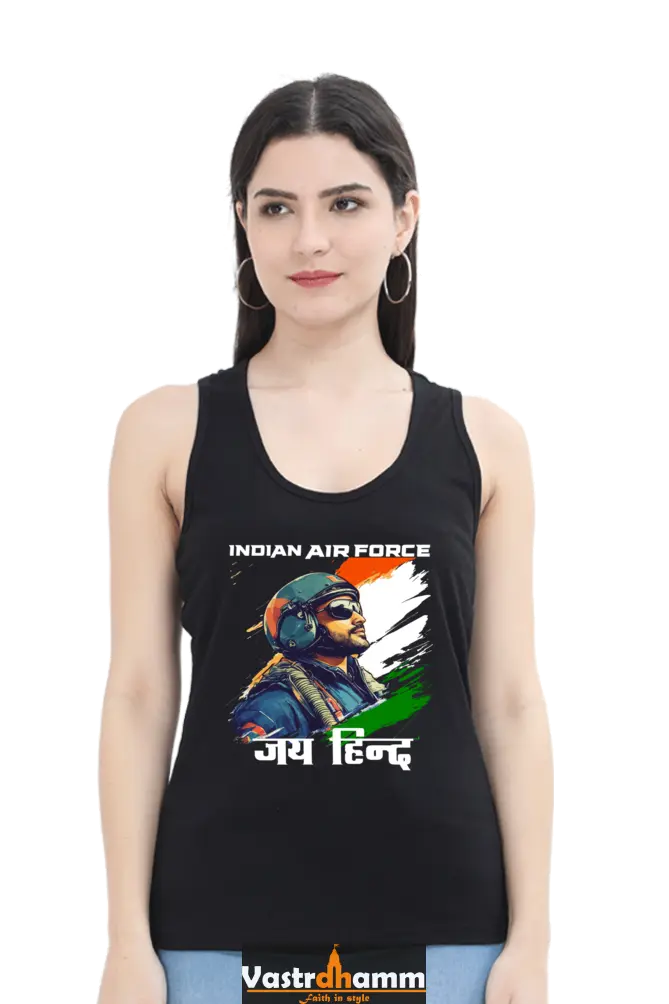 Sky Warriors: Indian Air Force Tank Top T-Shirts for Women Vastrdhamm