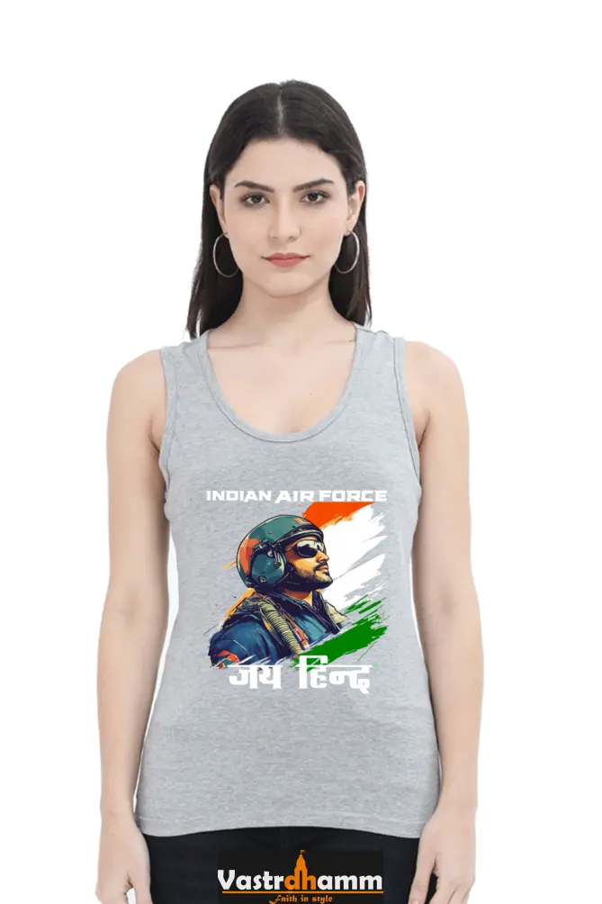 Sky Warriors: Indian Air Force Tank Top T-Shirts for Women Vastrdhamm