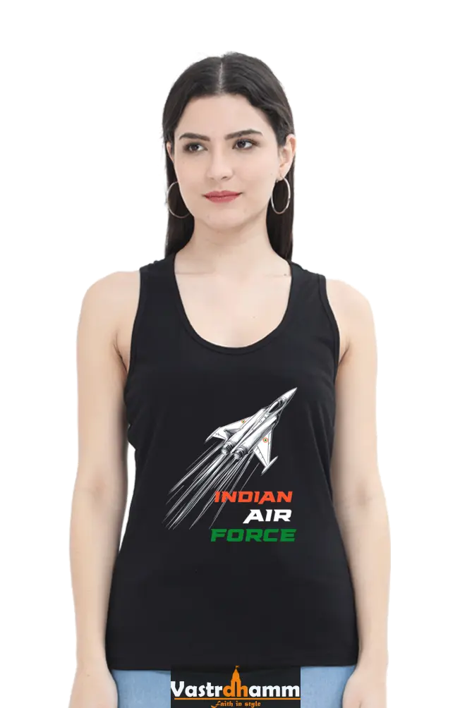 Sky Warriors: Indian Air Force Tank Top T-Shirts for Women Vastrdhamm