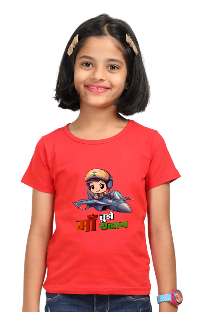 Republic Day Pride Round Neck Half Sleeve Classic T-Shirts for Girls Vastrdhamm