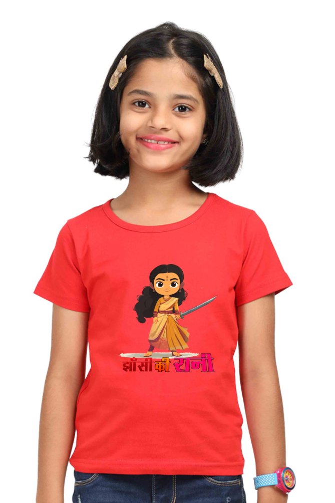 Lakshmi Bai Heroic Legacy Round Neck Half Sleeve Classic T-Shirts for Girl Vastrdhamm