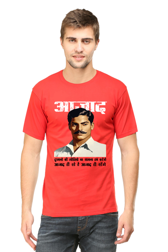 Chandra Shekhar Azad Spirit Round Neck Half Sleeve Classic T-Shirts for Men Vastrdhamm