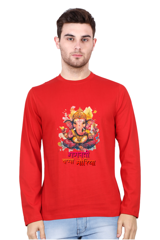 Ganesha Wisdom Round Neck Full Sleeve T-Shirts for Men Vastrdhamm