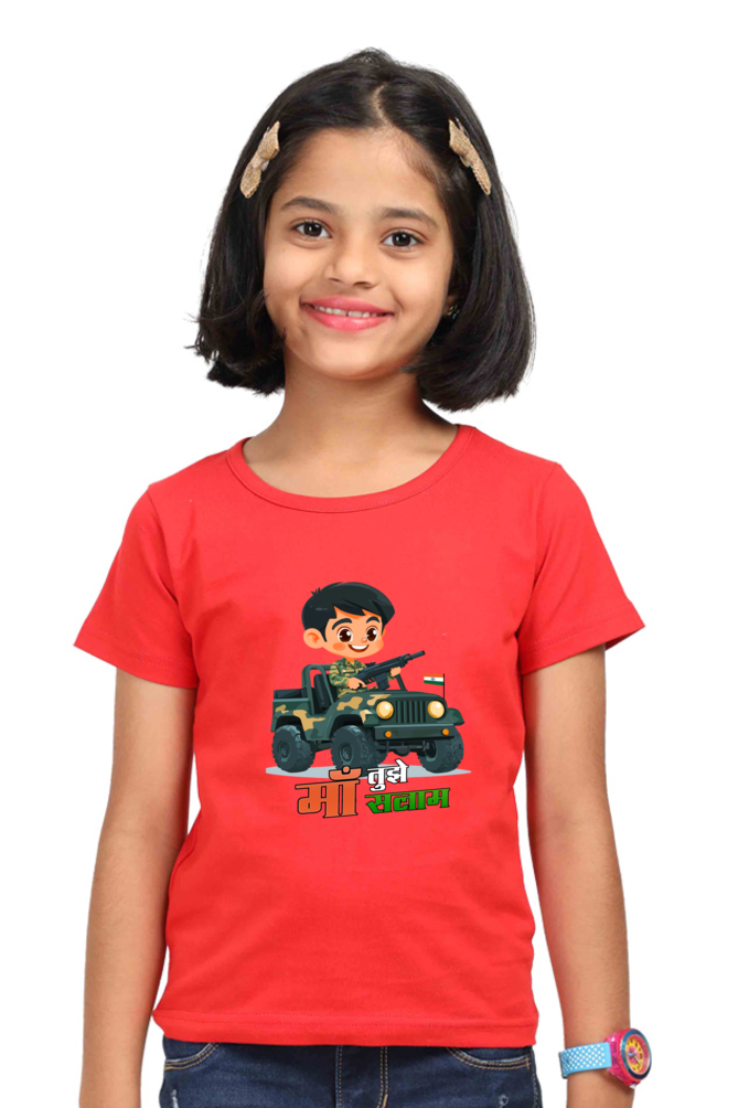 Republic Day Dreamer Round Neck Half Sleeve Classic T-Shirts for Girls Vastrdhamm