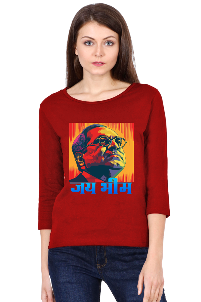 Ambedkar VisionRound Neck Full Sleeve T-Shirts for Women Vastrdhamm