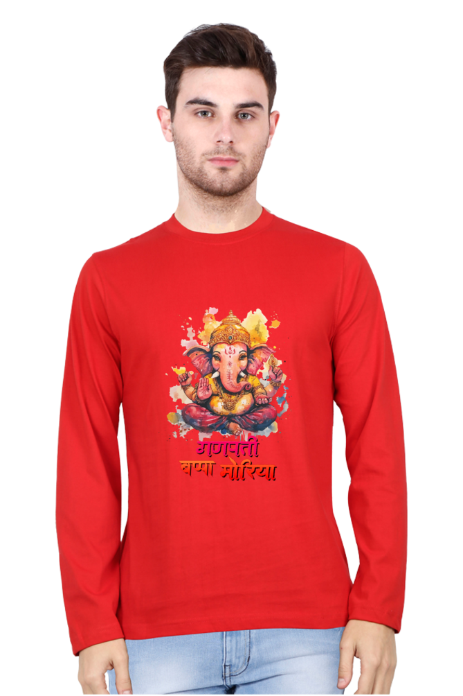 Ganesha Wisdom Round Neck Full Sleeve T-Shirts for Men Vastrdhamm