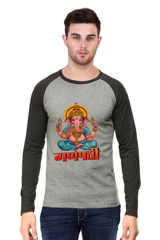 Ganesha Wisdom Raglan Full Sleeve T-Shirts for Men Vastrdhamm