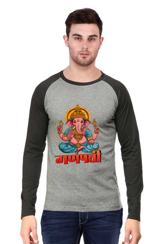 Ganesha Wisdom Raglan Full Sleeve T-Shirts for Men Vastrdhamm