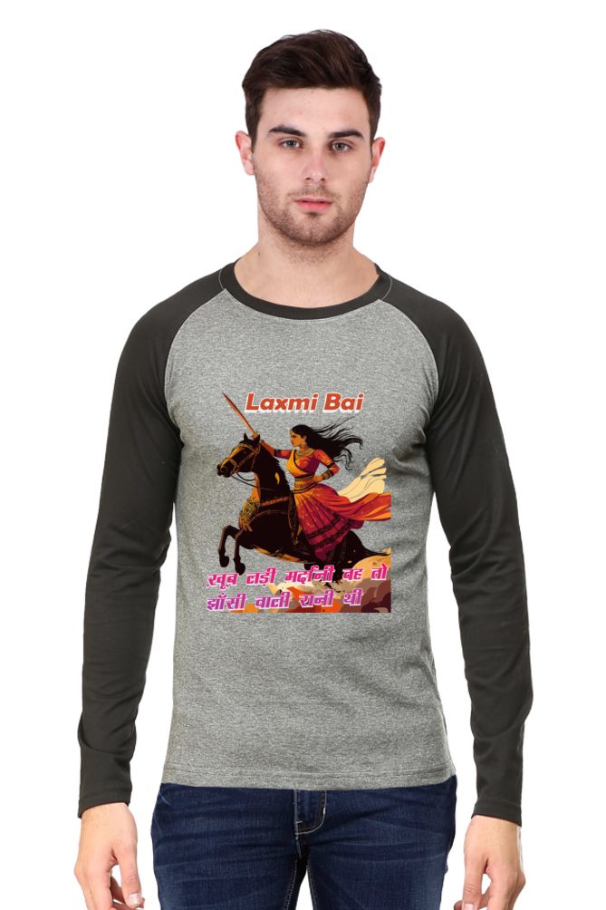 Lakshmi Bai Fierce Defender Raglan Full Sleeve T-Shirts for Men Vastrdhamm