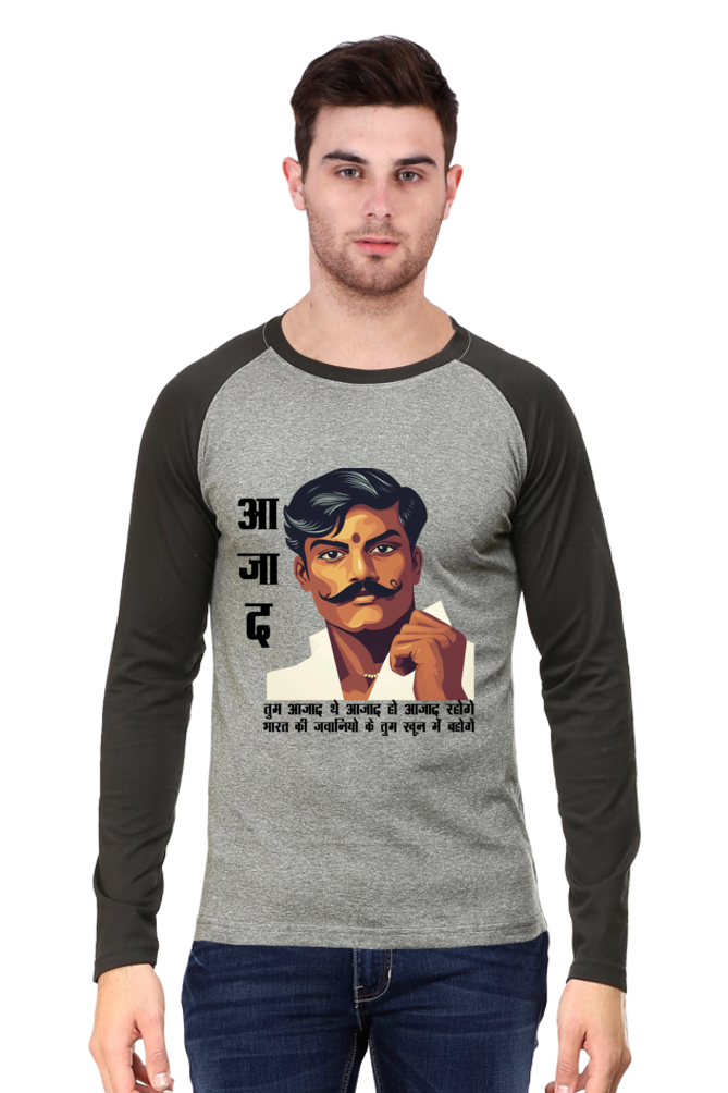 Chandra Shekhar Azad Heroism Raglan Full Sleeve T-Shirts for Men Vastrdhamm