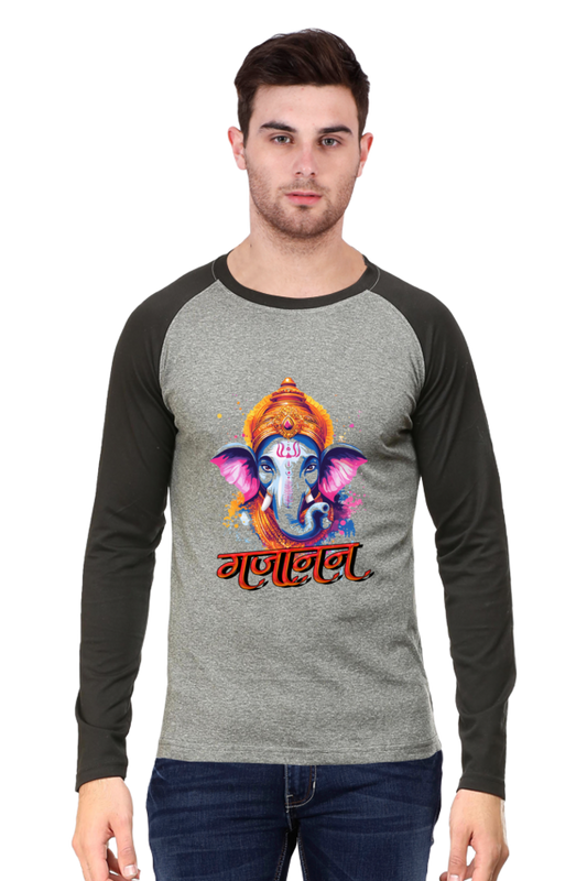 Jai Ganesha Power Raglan Full Sleeve T-Shirts for Men Vastrdhamm