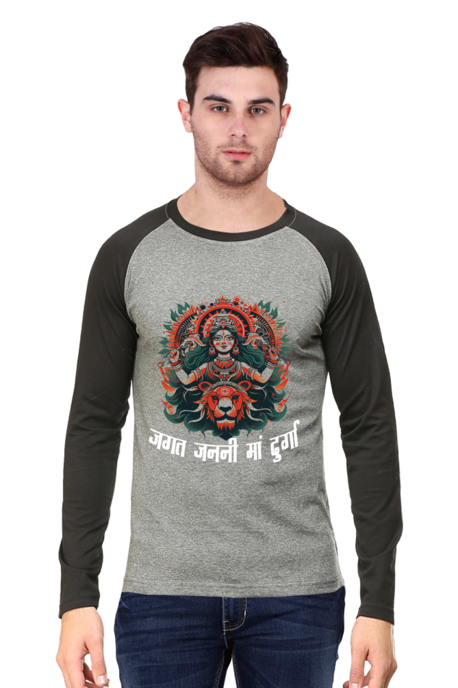 Durga Blessings Raglan Full Sleeve T-Shirts for Men Vastrdhamm