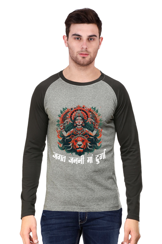 Durga Blessings Raglan Full Sleeve T-Shirts for Men Vastrdhamm