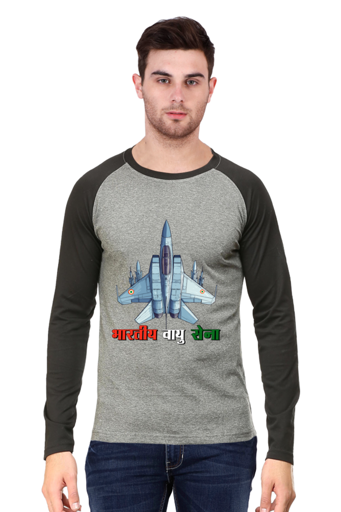 Sky Warriors: Indian Air Force Raglan Full Sleeve T-Shirts for Men Vastrdhamm