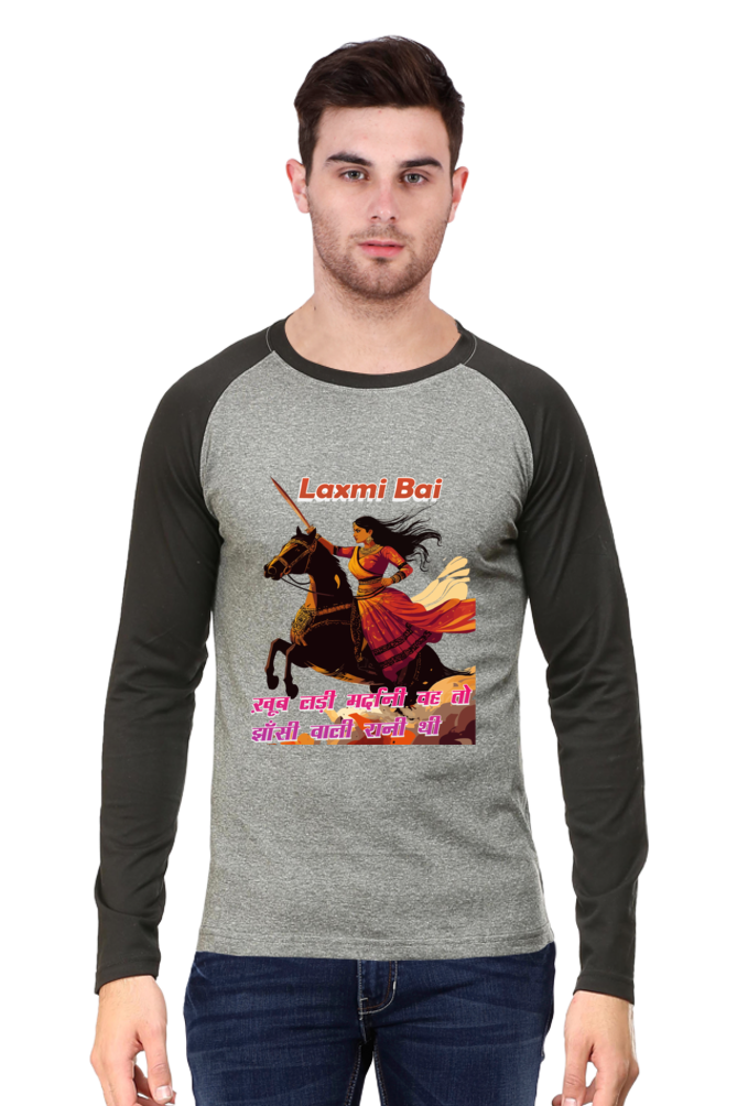 Lakshmi Bai Fierce Defender Raglan Full Sleeve T-Shirts for Men Vastrdhamm