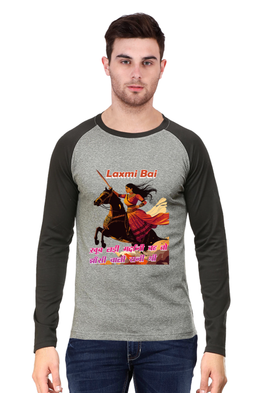 Lakshmi Bai Fierce Defender Raglan Full Sleeve T-Shirts for Men Vastrdhamm