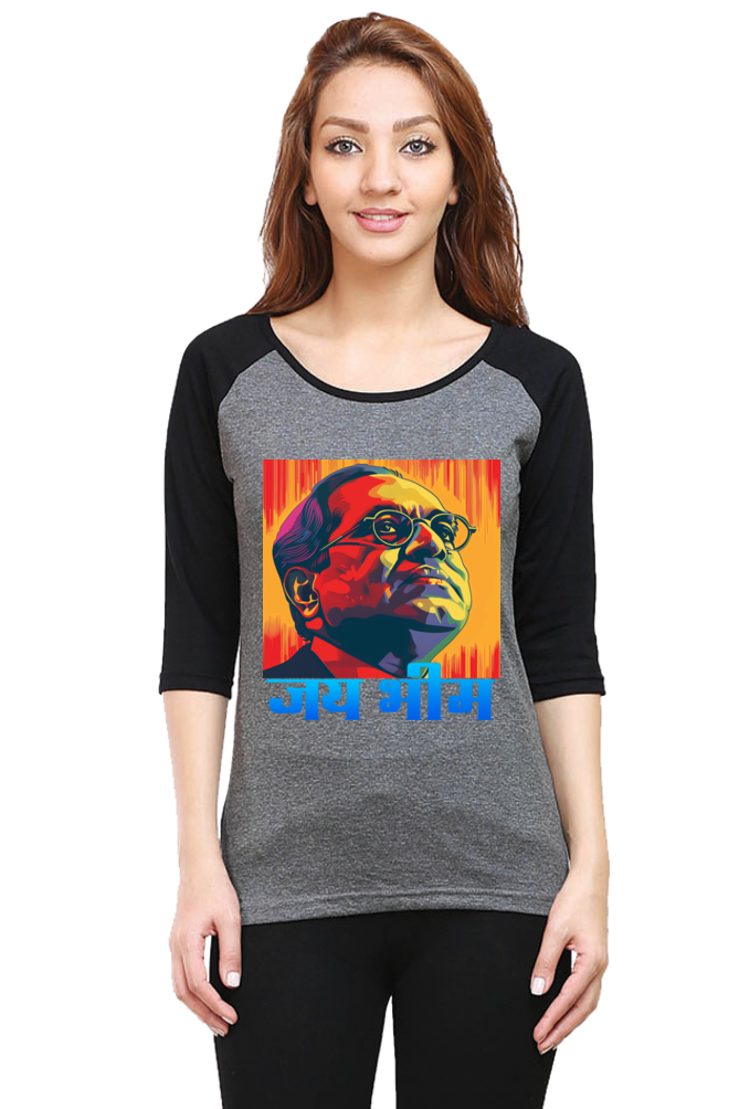 Ambedkar Ji Advocate Raglan Full Sleeve T-Shirts for Women