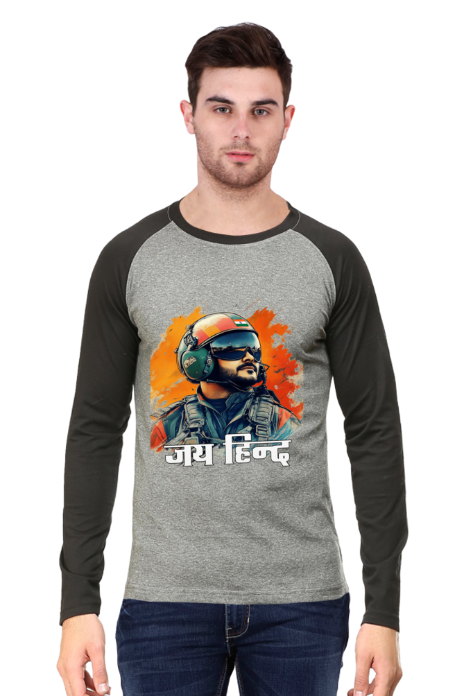 Sky Warriors: Indian Air Force Raglan Full Sleeve T-Shirts for Men Vastrdhamm