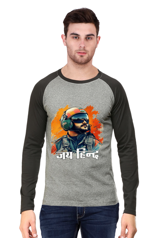 Sky Warriors: Indian Air Force Raglan Full Sleeve T-Shirts for Men Vastrdhamm