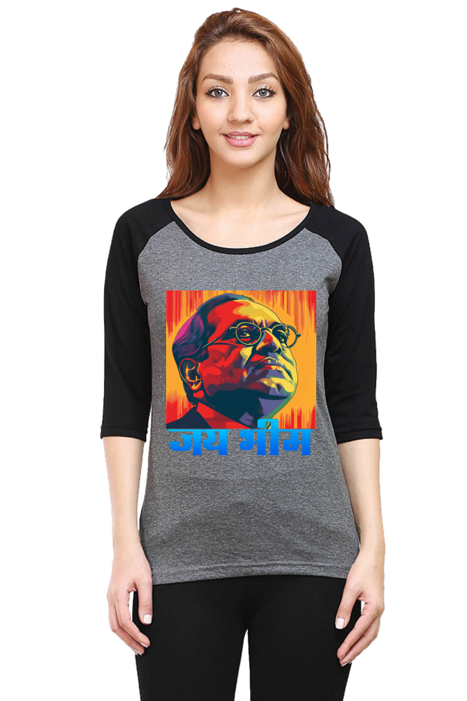 Ambedkar Ji Advocate Raglan Full Sleeve T-Shirts for Women