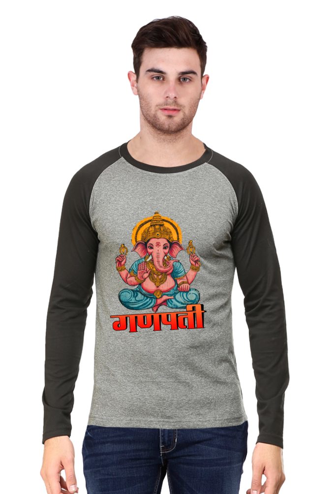 Ganesha Wisdom Raglan Full Sleeve T-Shirts for Men Vastrdhamm